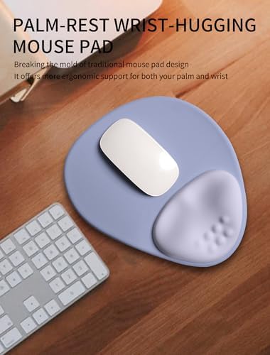 Palm-Rest and Wrist-Hugging Mouse Pad Wrist Rest, Ergonomic Wrist Support with Curve Fitting Cushioned Memory Foam for Carpal Tunnel Pain Relief, 9.9 x 8.3 Inch, Lavender Haze - Image 2