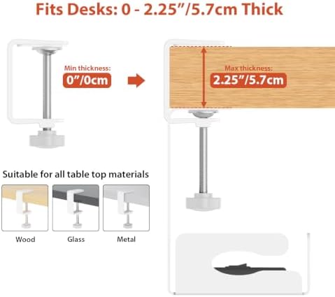 Univivi Under Desk Cable Management Tray, Cable Management, 16 inch, White - Image 7