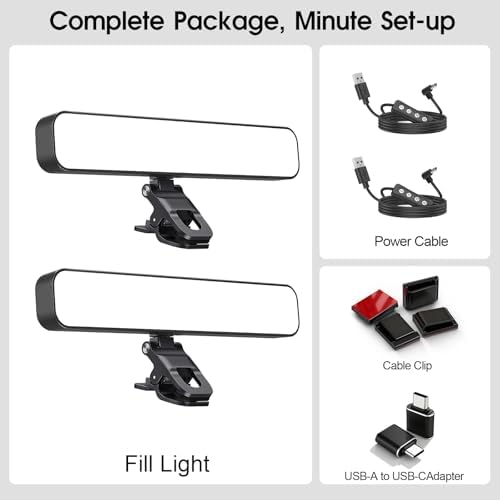 ALTSON 16W 2PCs Video Conference Lighting, LED Streaming Light Clip-On, Zoom Lighting for Computer Monitor Webcam Laptop, Desk Ring Light for Video Recording Podcast, Eye-Caring&360° Rotary Backlight - Image 7