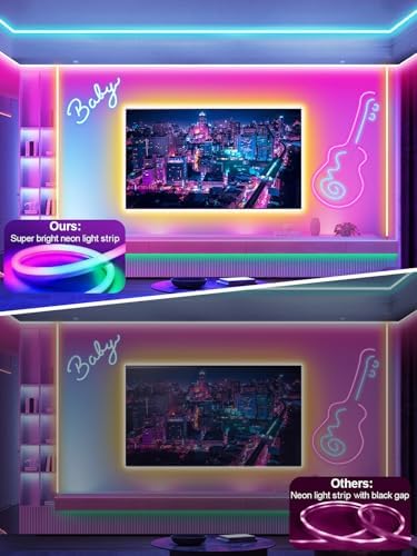 Ledagic 48FT RGB Led Neon Rope Lights Outdoor with Remote & App Control - Image 4