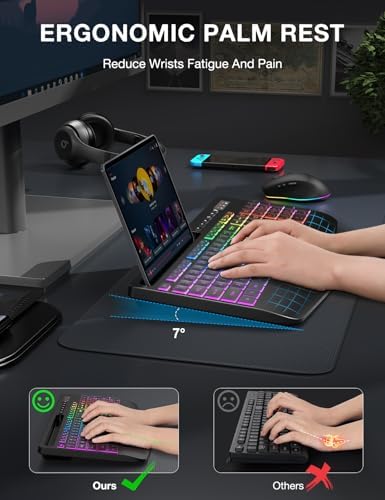 SABLUTE Wireless Keyboard and Mouse Combo - 9 Backlit Effects, 2.4GHz - Image 3