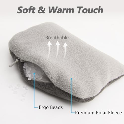 Large Mouse Wrist Rest Bean Bag, Ergonomic Mouse Support Pad Filled Ergo Beads for Computer, Laptop, PC Gaming (Gray) - Image 3