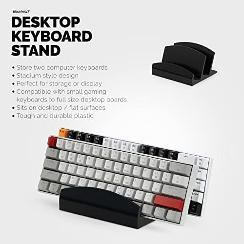 BRAINWAVZ Dual Desktop Keyboard Stand Holder, Suitable for Small Gaming Keyboards and Large Full-Size Boards, Organize Your Workspace and Keeping it Clutter-Free (D02) - Image 3