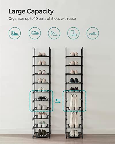 SONGMICS Shoe Rack, 10-Tier Shoe Shelf, Shoe Storage Organizer - Image 5