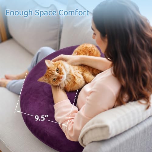 Crochet Pillow for Lap Support - Reading Pillow for Laptop with Extra Back Pillow for Support, Multi-Purpose Reading Pillow for Gaming/Working/Crocheting, Soft Purple - Image 4