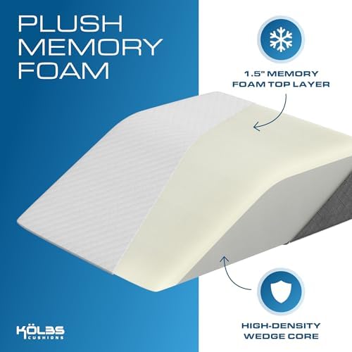 Kolbs Leg Elevation Pillow for After Surgery | Flat Top Bed Wedge Bolster Pillow for Legs | Foot, Knee, Ankle Elevation Post Surgery (Flat Top 7" Height) - Image 3