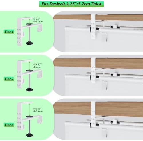 KEEGH Under Desk Cable Management Tray 36", No Drill Cord Organizer, White - Image 3