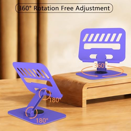 Metal Tablet Stand Holder Adjustable for iPad Kindle Tab, Purple - Image 2