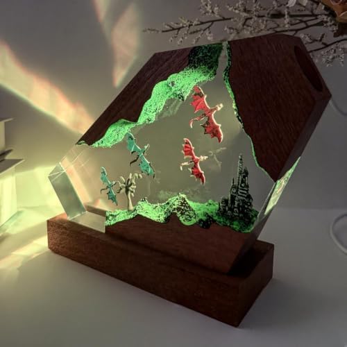 Epoxy Dragon Resin Lamp, Handmade Resin Night Light with USB Port - Image 6