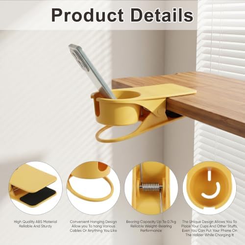 4Pcs Drinking Cup Holder Clip on Cup Holder Beach Plastic Drink Clamp for Secure Grip Adirondack Chair Desk Cups Holders for Water Beverage Coffee Mug 8.5 x 8.3 x 4.7 Inch - Image 6