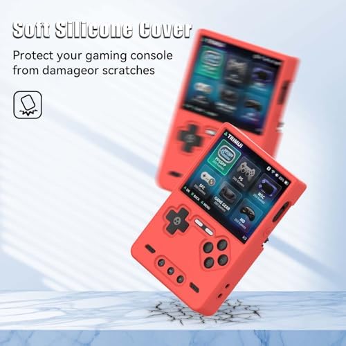 Silicone Case for Trimui Brick Retro Handheld Game Console, Soft Skin Cover for Trimui Brick Accessories, Anti-Scratch Washable TrimuiBrick with Lanyard (Red) - Image 4