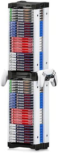 Nargos Video Game Storage Tower, Universal Organizer for PS5/PS4/PS3/PS2, Xbox One/360/Series X/S, Wii, Switch/Switch 2, DVD and Blu-Ray Cases (46 Pcs) by Nargos