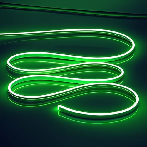 Green LED Neon Strip Lights 16.4FT Flexible 12V Rope Light by OWOFYDRForprofessional