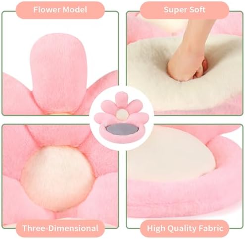Ditucu Flower Shape Chair Pillow Cute Seat Cushion 21 inch Comfy Lazy Sofa Floor Pillows Dorm Seating for Bedroom Decor Pink - Image 4