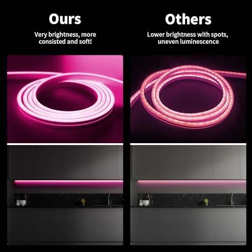 iNextStation Pink LED Light Strip 16.4FT Neon Rope Lights (with DC12V Plug) - Image 5