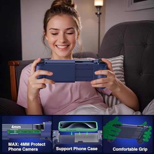NealGamefy Phone Controller for iPhone/Android - Mobile Gaming Controller with Hall Effect Joystick, Phone Case Support,Turbo Function, Dual Vibration- Phone Controller Compatible with More Games - Image 7