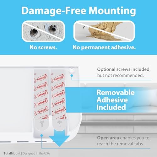 TotalMount Drop-Free Remote Holder – Removable Adhesive Strips – Pro White - Image 4