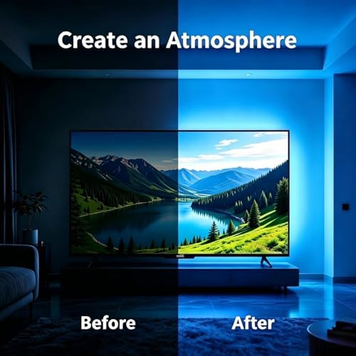 MORIACC LED Lights for TV, 16.4ft TV LED Backlight for 45-75 Inch TVs, Strip Lights with Music Sync, Bluetooth APP and Remote Control, USB Powered for Bedroom Gaming Home Decor - Image 5