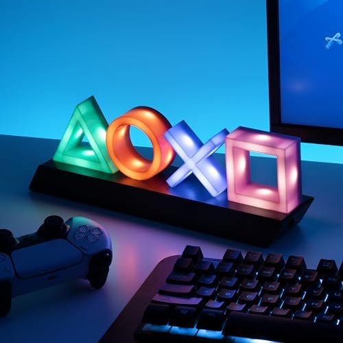 Paladone Playstation Controller Icons Light with 3 Light Modes - Sound Reactive, Dynamic Phasing, and Standard Mode - Gaming Desk Accessories and Game Room Decor - Image 2