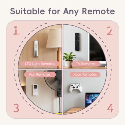 Magnetic Remote Control Holder Wall Mount for TV Fan 6 Pack Pink - Image 6