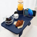 Nnewvante Couch Armrest Tray 3 in 1 Bamboo Clip-on Couch Table, Navy Blue, by Nnewvante