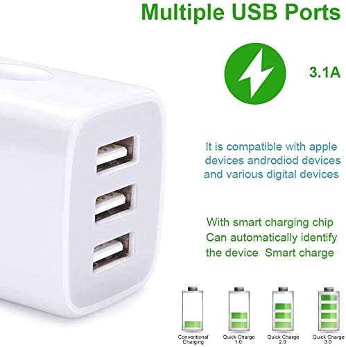 USB Charger Cubes, Wall Charger Adapter, Sicodo 3Pack Universal Travel 3.1A - Image 4