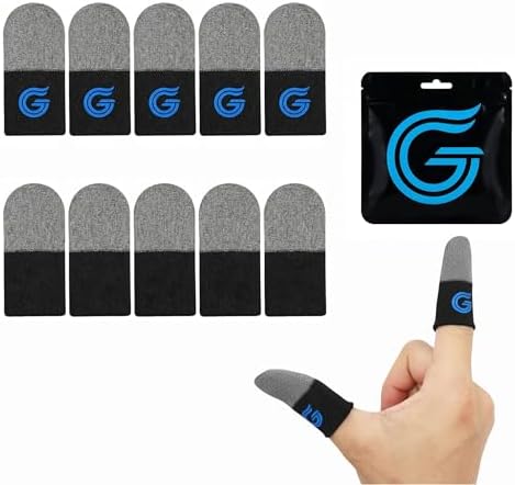 10-Pack Gaming Finger Sleeves, Compatible with All Touchscreen Devices by Geleisens