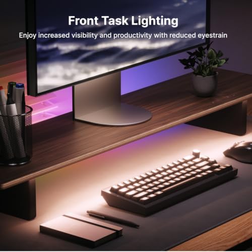Nanoleaf Smart Monitor Stand, Wood Riser, RGB LED Task & Ambient Light - Image 5