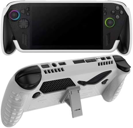 Protective Case Cover for ROG Xbox Ally/ROG Xbox Ally X, TPU Soft Slim Sleeve with Stand Drop-Proof Non-Slip Grip Wrap Protector Gaming Handheld Kickstand Skin Case (White) by Unknown