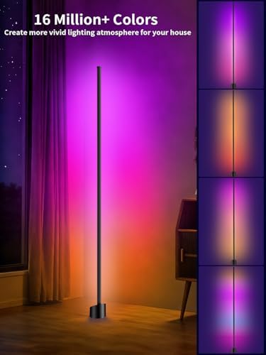 Tyute Corner Floor Lamp, RGBICW LED Corner Lamp with 16 Million DIY Colors, Music Sync, 68+ Scenes, Smart App & Remote Control, Ambience Lighting for Bedroom Living Room Gaming Room - Image 2