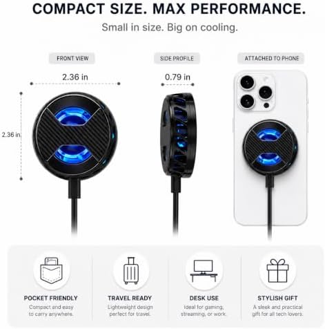 Magnetic Phone Cooler, Lightweight Portable RGB Cooler - Image 3