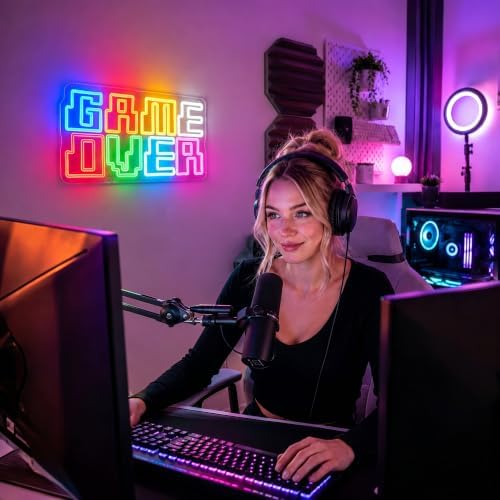 Neon Sign, Game Over Neon Signs for Wall Decor LED Signs Neon Light - Image 7