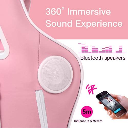 GTPLAYER Gaming Chair with Footrest Speakers Video Game Chair Bluetooth Music Heavy Duty Ergonomic Computer Office Desk Chair (Pink) - Image 4
