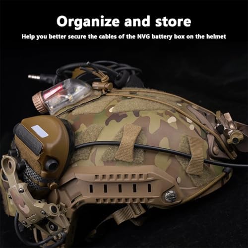 8PCS Tactical Helmet Cable Organizer Set – Reusable NVG Comms Wire Restraints Hook & Loop Fastening Patches for Tactical Headset, Walkie-Talkie, and Communication Gear - Image 7