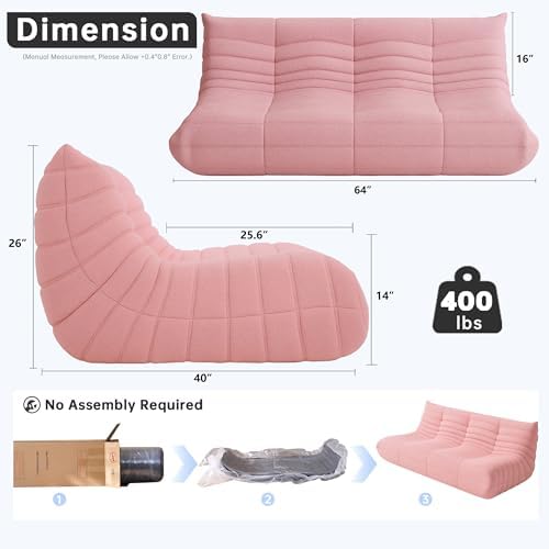 WHGBJA Oversized Bean Bag Chair for Adults with Memory Foam 3 Seater Couch | Floor Sofa Couch for Gaming, Reading, Bedroom, Living Room, Comfy, Boneless, Ergonomic - Image 2