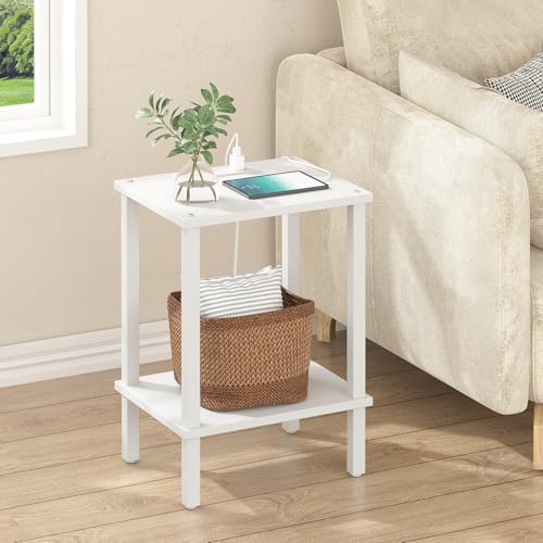 TUTOTAK End Table with Charging Station, Side Table Set of 2, Nightstand - Image 2