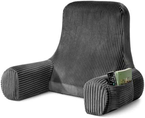Reading Pillow for Bed Sitting Up, Back Support Pillow with Arms by HUMANCOZY