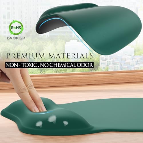 MROCO Ergonomic Mouse Pad with Gel Wrist Rest, 9.4 x 8.1 in, Forest Green - Image 5