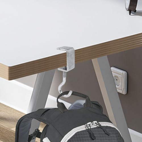 4 Pcs Desk Mount Bag Holder Hook Clamp-On Backpack Hanger Portable Desk Mount Headphones Holder Reduce Desk Clutter for Table Desk, Under Counter - Image 5