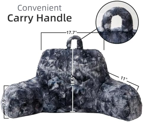 A Nice Night Gray Reading Pillow, 18.5" Bed Wedge Pillows with Arms - Image 2