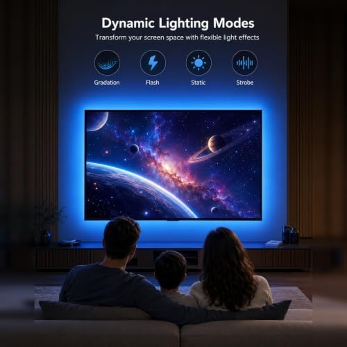 MORIACC 18ft TV LED Backlight for 45-75 Inch TVs, RGB LED Lights for TV with Music Sync, Bluetooth APP & Remote Control, USB Powered Ambient Lighting for Gaming, Movies, Bedroom & Home Theater - Image 5