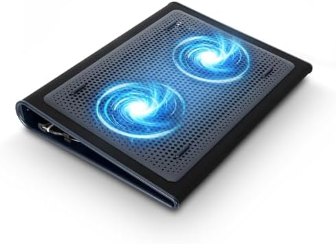 Targus 17 Inch Dual Fan Lap Chill Mat - Soft Neoprene Laptop Cooling Pad for Heat Protection, Fits Most 17" Laptops and Smaller - USB-A Connected Dual Fans for Heat Dispersion (AWE55US) by Targus