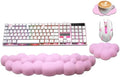 Cloud Wrist Rest Keyboard, PU Leather Wrist Rest for Computer Keyboard | Ergonomic Keyboard Wrist Rest with Memory Foam, Cute Mouse Wrist Rest for Gaming, Office, Computer, Typing Pain Relief, Pink by NEENALO