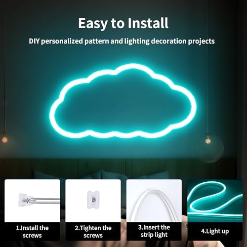 iNextStation 16.4FT 12V LED Strip Lights Ice Blue Neon Rope Light (No Plug) - Image 6