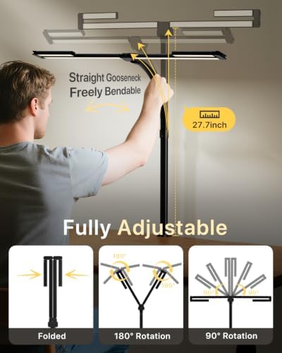 ONEMIX LED Desk Lamp with Clamp, 42-Inch 4-Panel Light for Dual Monitors - Image 3