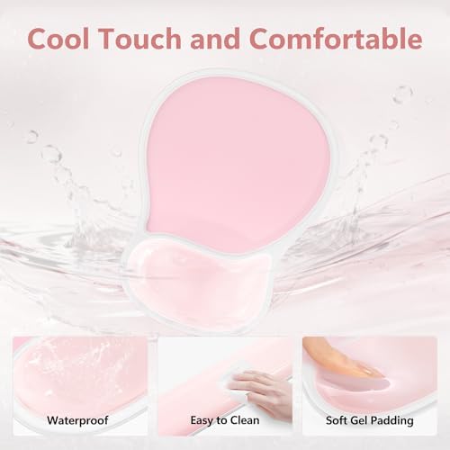 AKIT Ergonomic Gel Mouse Pad and Keyboard Wrist Rest, Non-Slip, Pink | Gel Wrist Support for Typing Comfort Non-slip Base Fits Standard Keyboards and Mice Reduces Fatigue During Long Work Sessions - Image 5