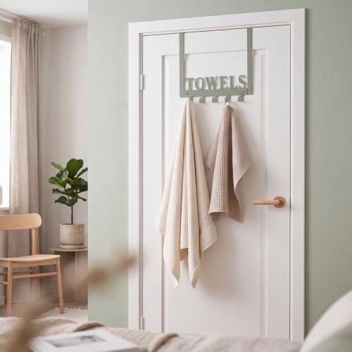 Reallnaive Sage Green Over the Door Hooks Bathroom Decor Wall Mount Towel Hanger Rack Holder for Hat, Coat, Cloth, Keychain, Bag, Christmas Party Gift - Image 4