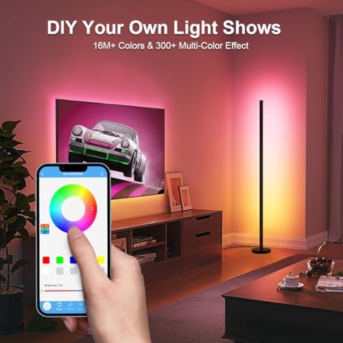 LED Floor Lamp, 63-Inch RGB Corner Light with Music Sync, Smart App Control, 16 Million Colors, Remote Control for Living Room, Bedroom, Gaming Room - Image 4