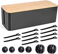 Tuwechen Cable Management Box, Wooden Style Large Cord Organizer Box by Tuwechen