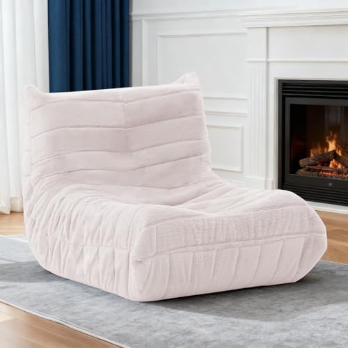 Bean Bag Chair for Adults, Giant Bean Bag Sofa Oversized Beanbag Chairs, Fireside Bean Bag Couch with High Density Sponge Filled Large Bean Bags Chair for Apartment Living Room Bedroom, Light Pink by Unknown